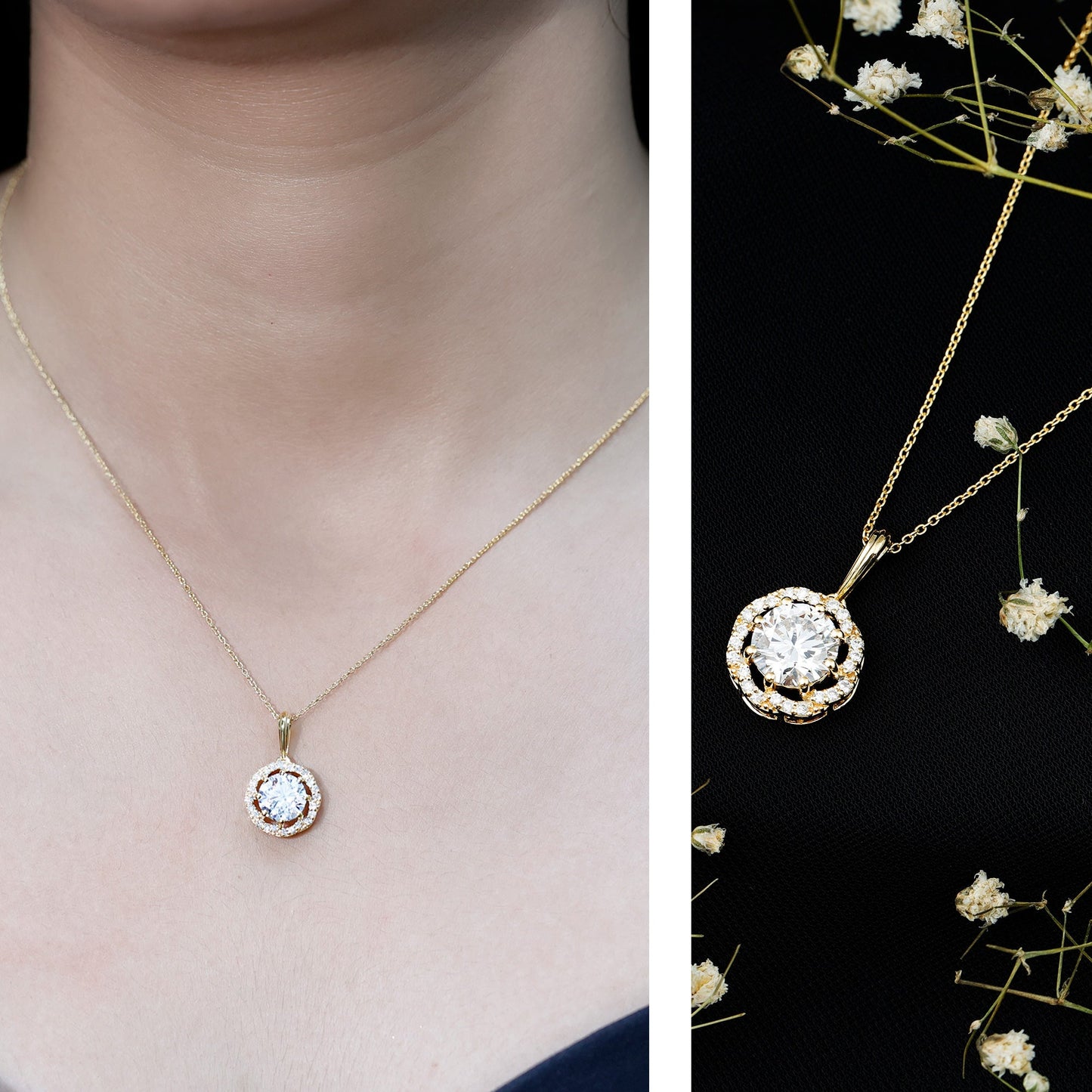 Certified 2 Carat Lab Grown Diamond Bridal Necklace For Bride