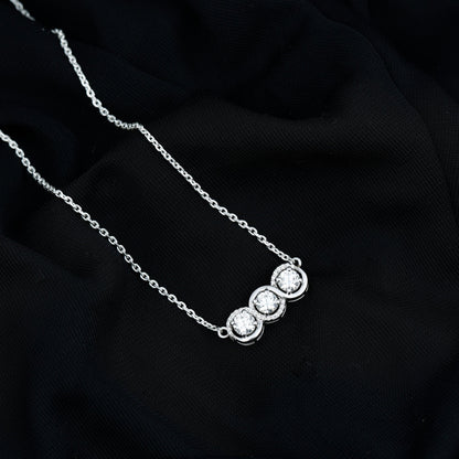 Certified Lab Grown Diamond 3 Stone Necklace For Her