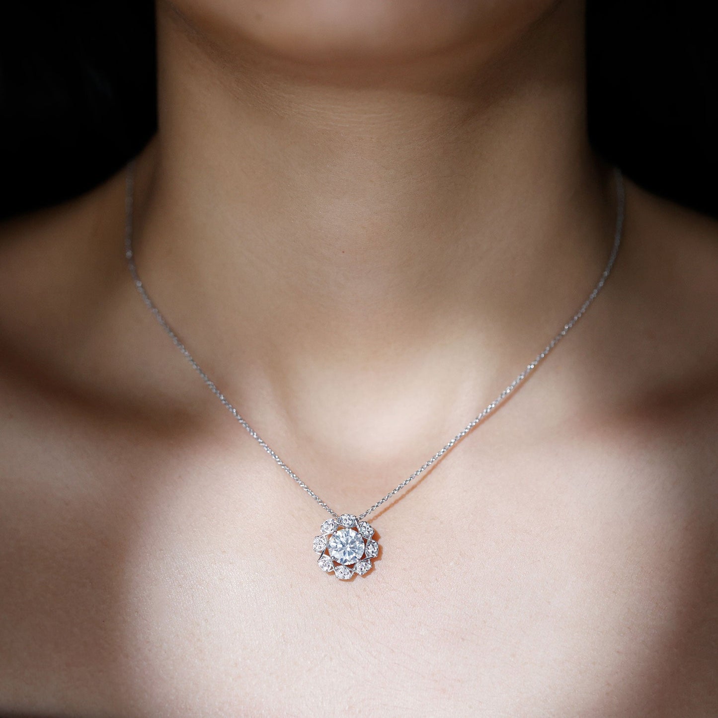 Certified 2 Carat Lab Grown Diamond Designer Solitaire Necklace