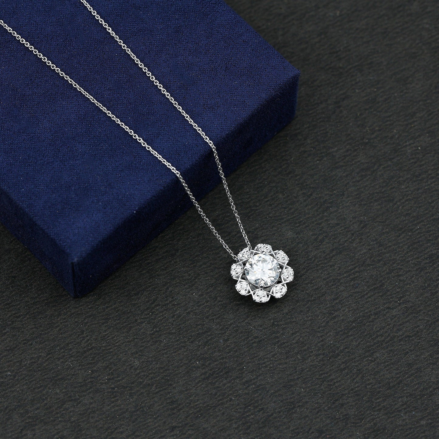 Certified 2 Carat Lab Grown Diamond Designer Solitaire Necklace