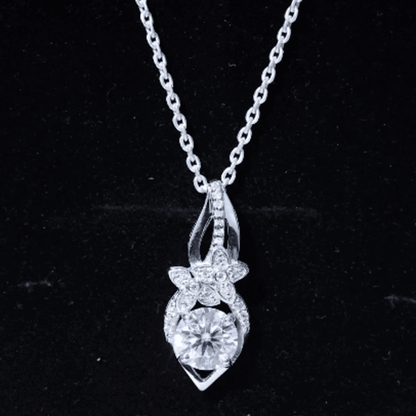 Lab Grown Diamond Flower Statement Necklace