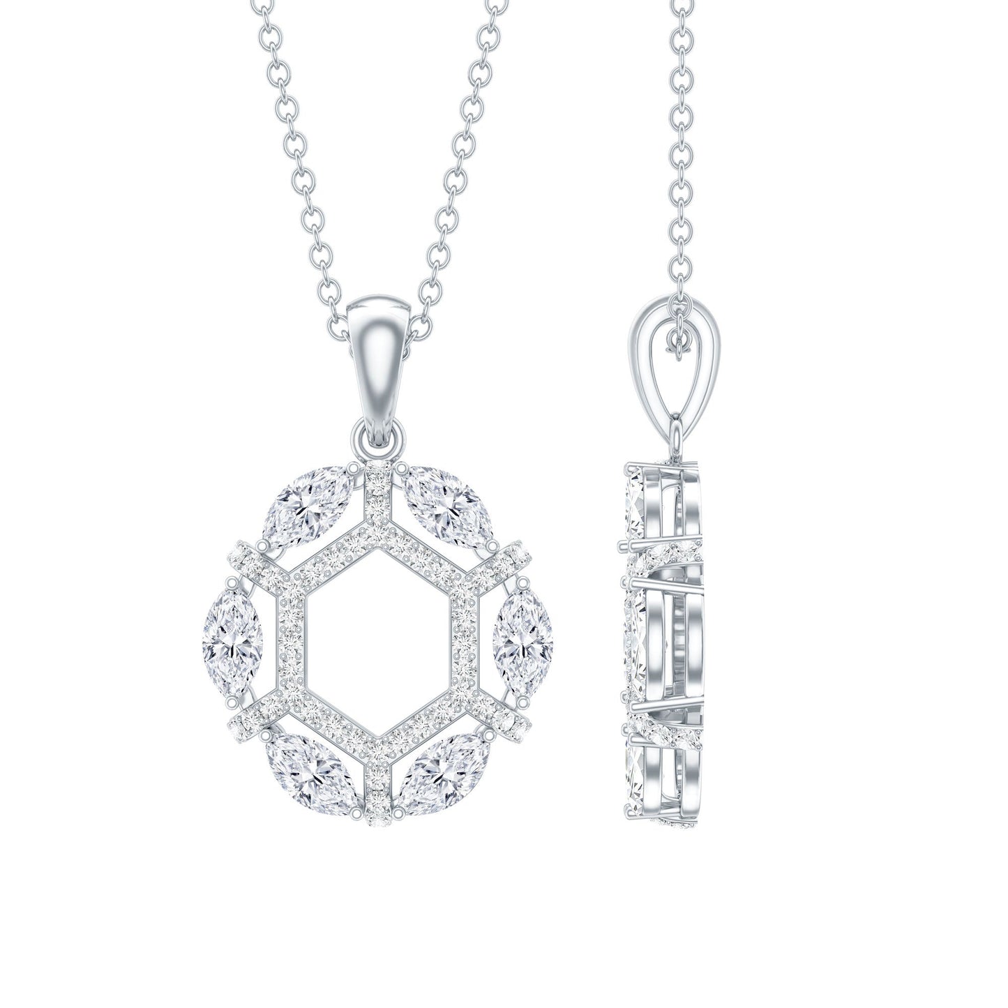 Vintage Style Lab Grown Diamond Wedding Designer Pendant