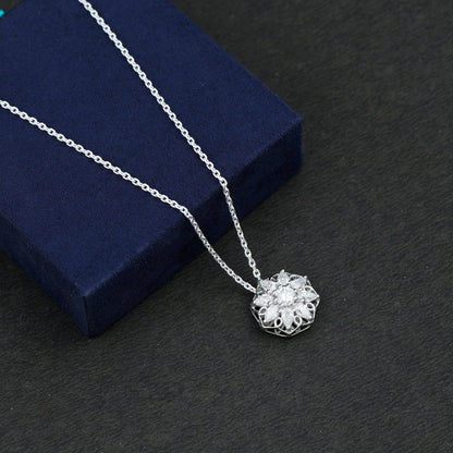 Lab Grown Diamond Statement Flower Necklace