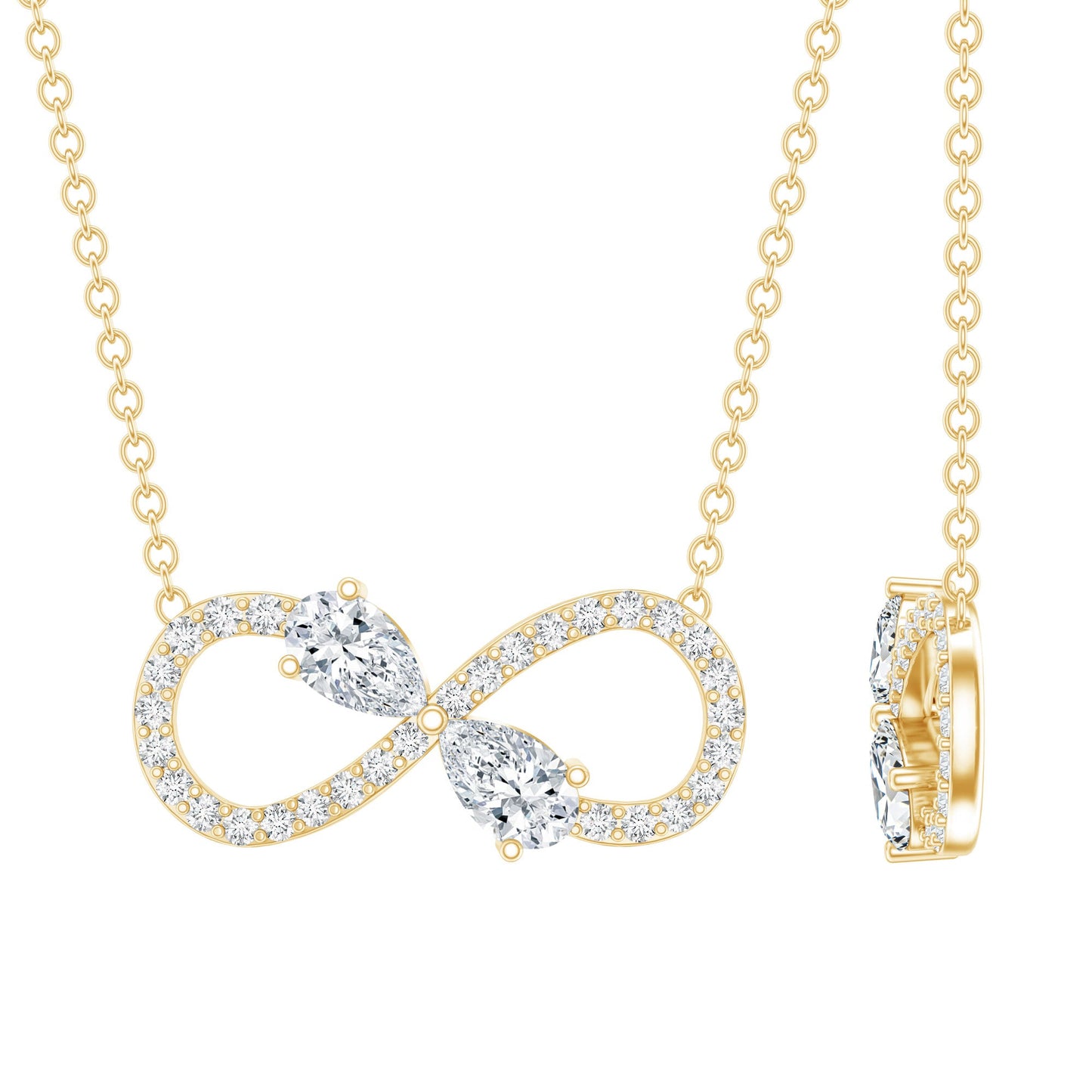 Lab Grown Diamond Forever Knot Teardrop Necklace