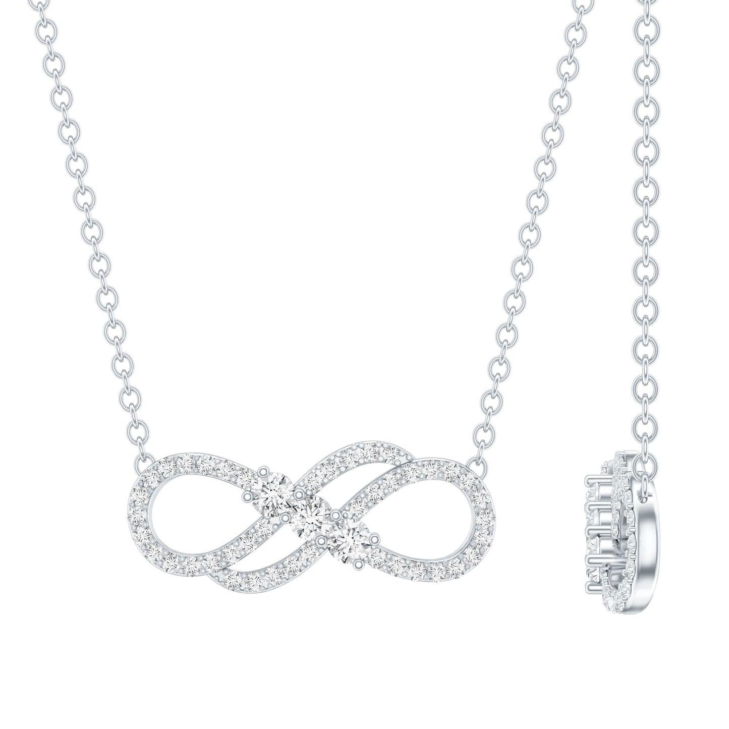 Certified Lab Grown Diamond Double Infinity Symbol Necklace