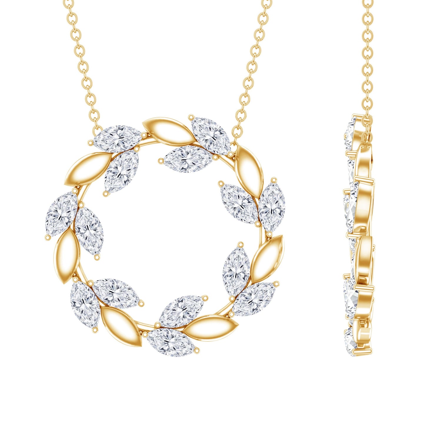 Lab Grown Diamond Nature Inspired Circle Necklace