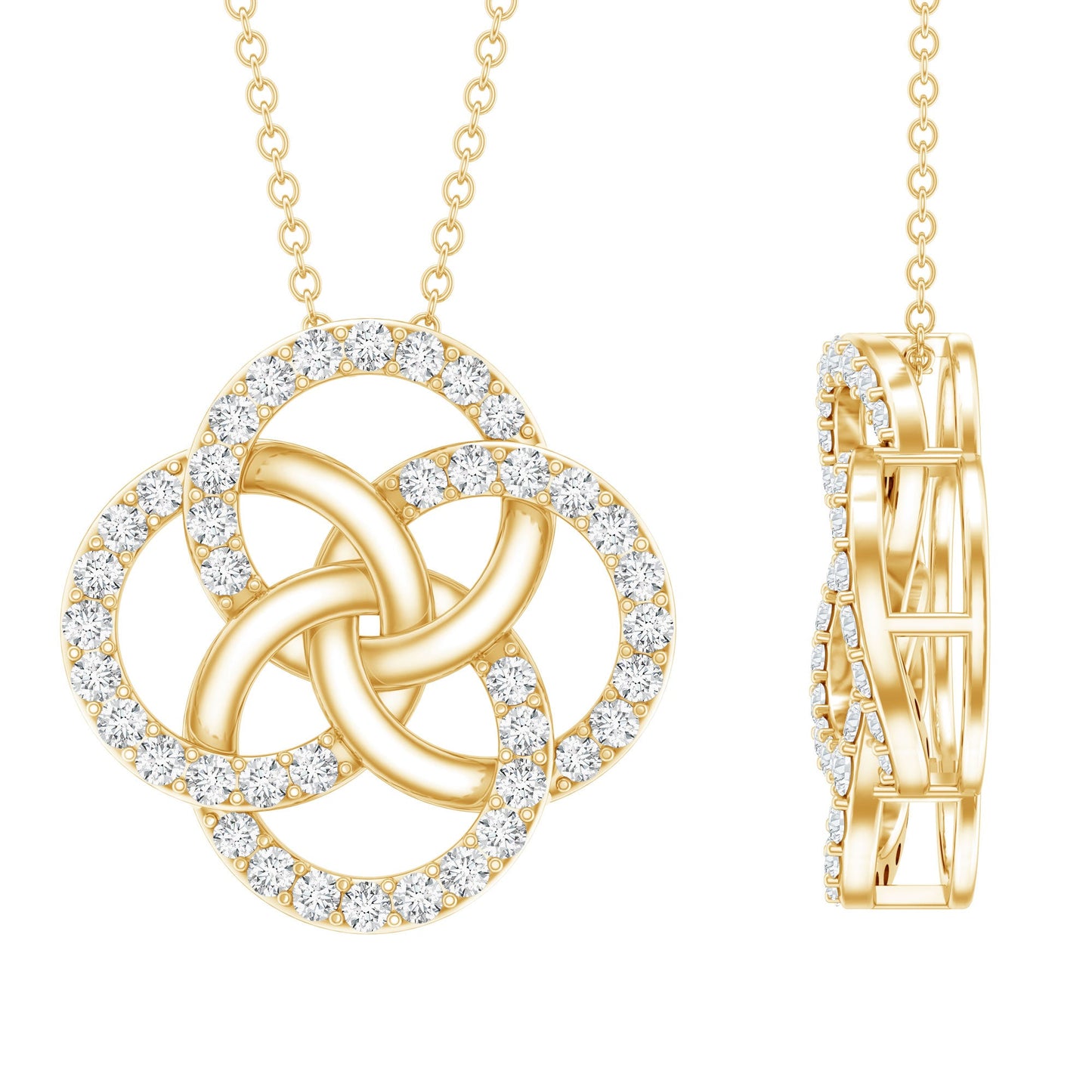 Certified Lab Grown Diamond Interlocking Circle Necklace