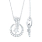 Lab Grown Diamond Star Circle Necklace With Decorated Bail