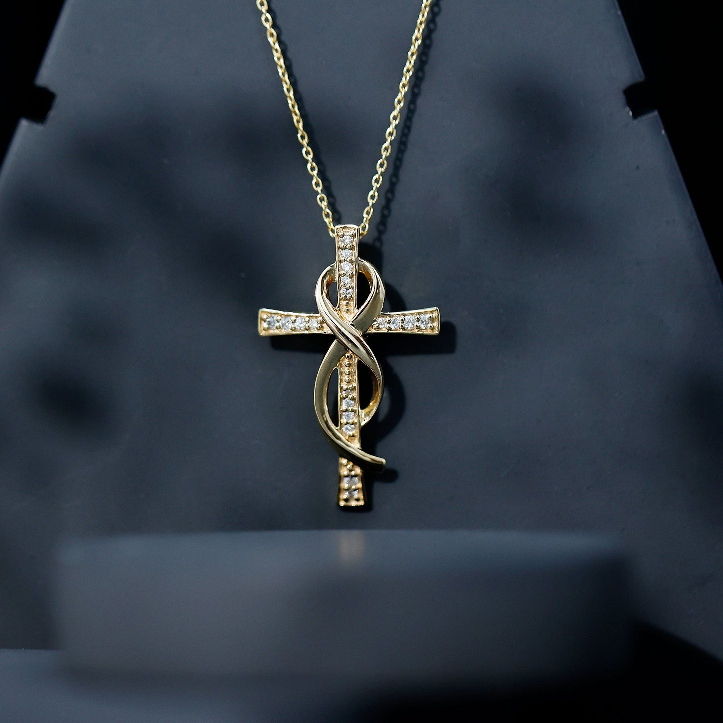 Certified Lab Grown Diamond Accent Cross Infinity Necklace