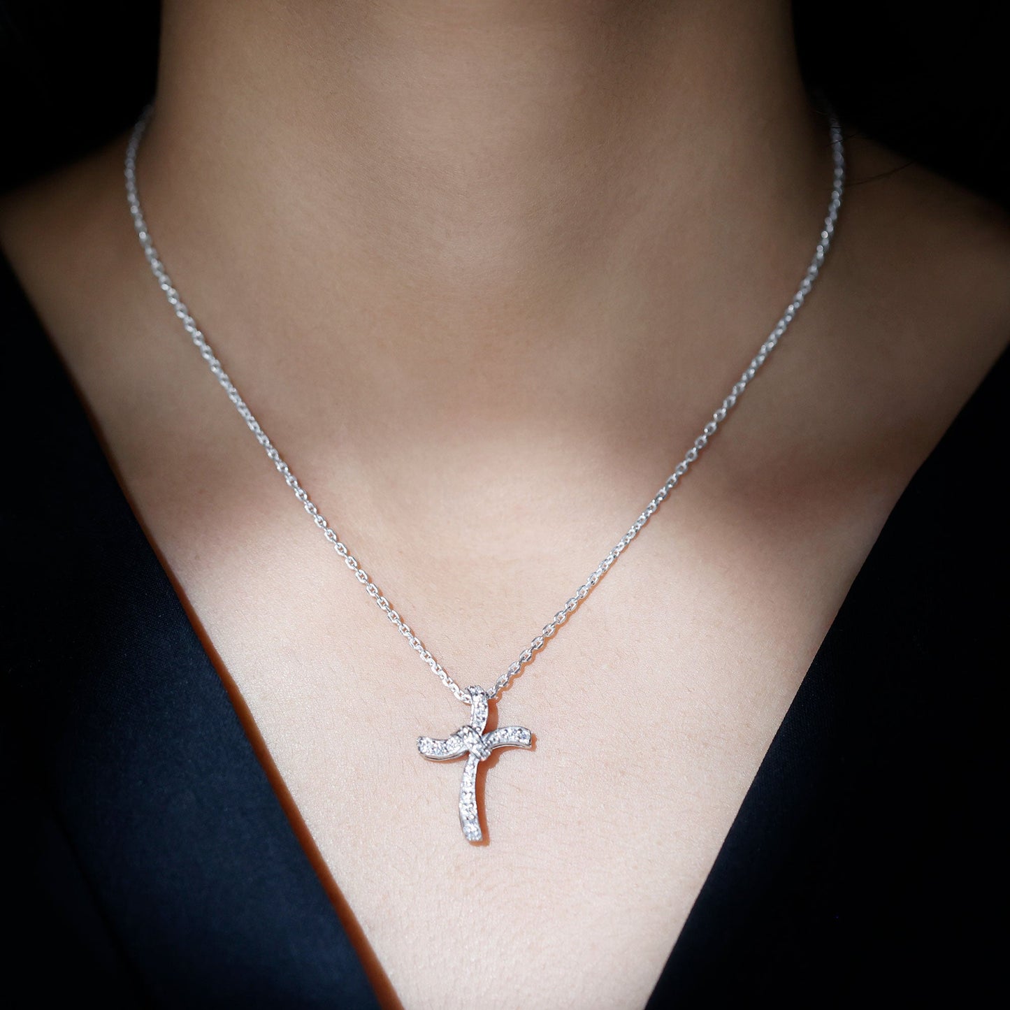 Certified Lab Grown Diamond Catholic Cross Pendant