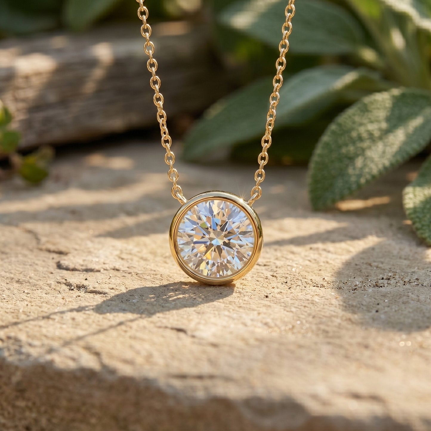 IGI Certified 3 Carat Lab Grown Diamond Solitaire Necklace for Women