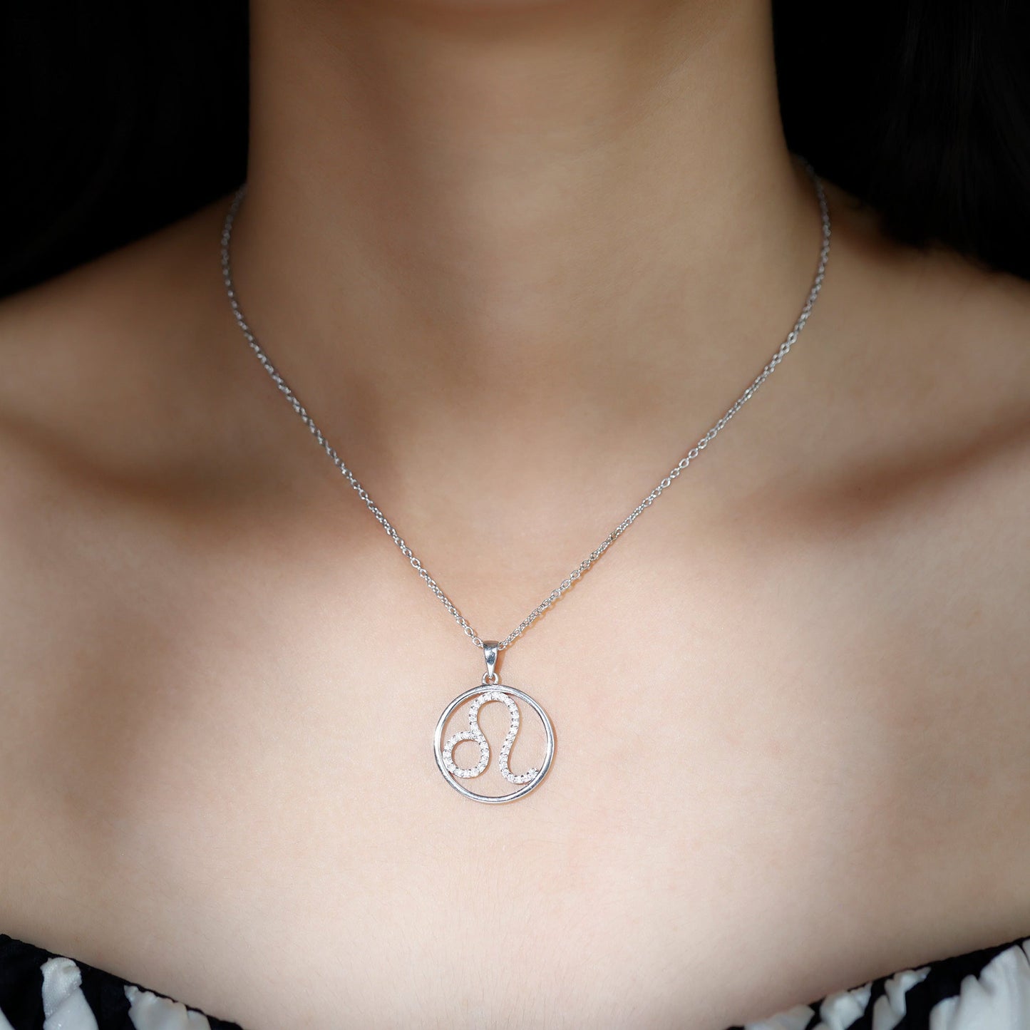Certified Moissanite Leo Zodiac Sign Necklace