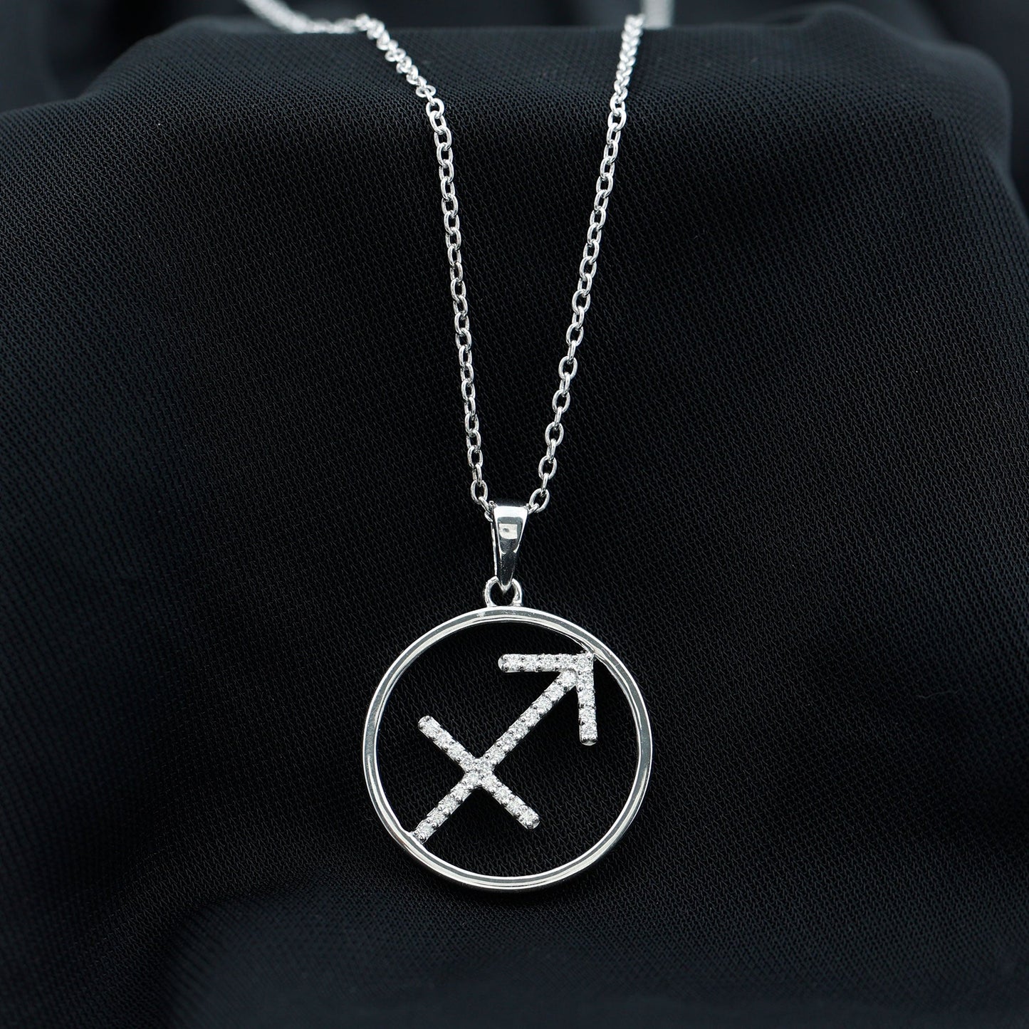 Certified Moissanite Sagittarius Zodiac Sign Necklace