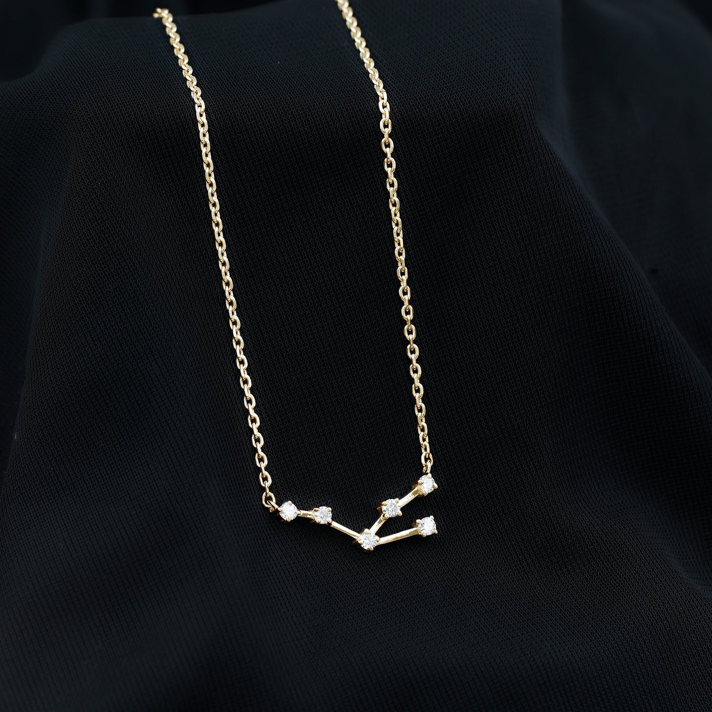 Moissanite Constellation Taurus Zodiac Sign Necklace