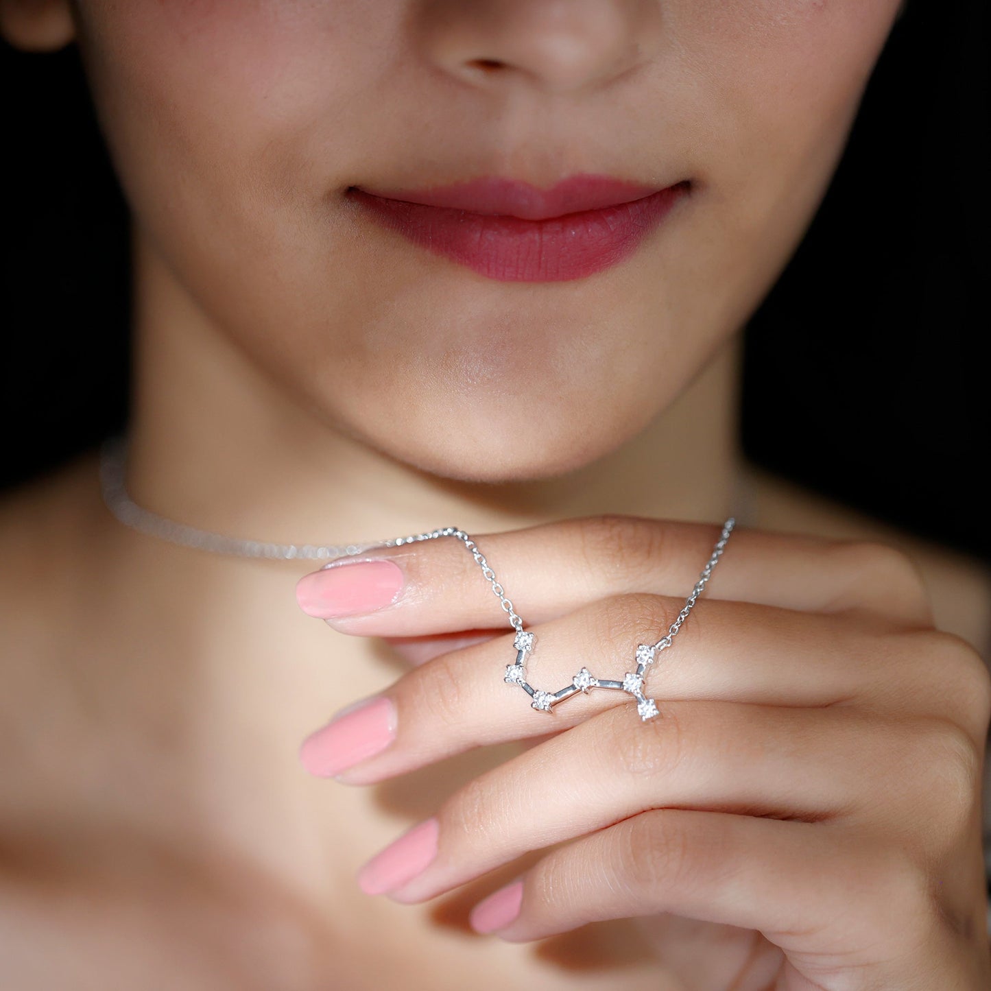Certified Moissanite Constellation Scorpio Zodiac Necklace