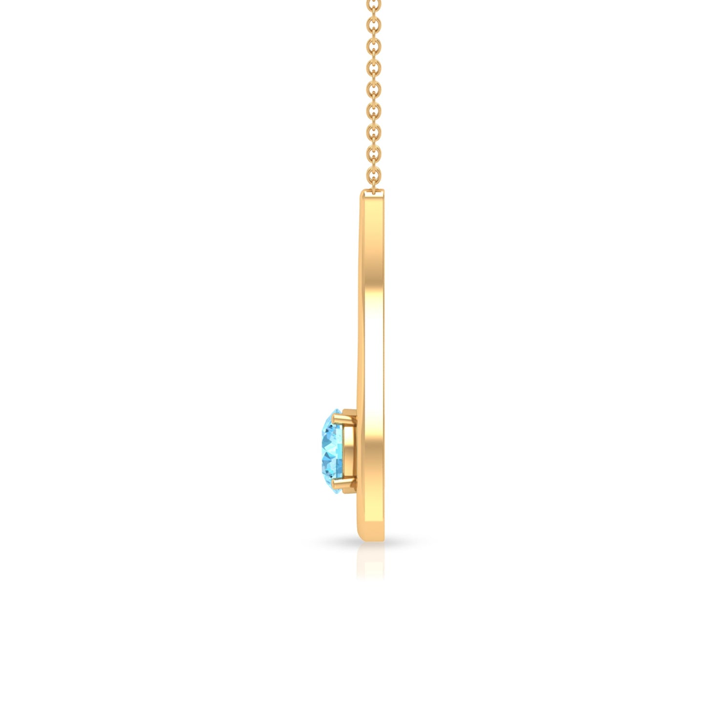 Real Aquamarine and Diamond Teardrop Necklace