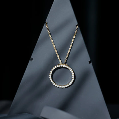 Certified Moissanite Eternity Necklace with Chain