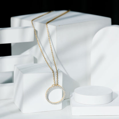 Certified Moissanite Eternity Necklace with Chain