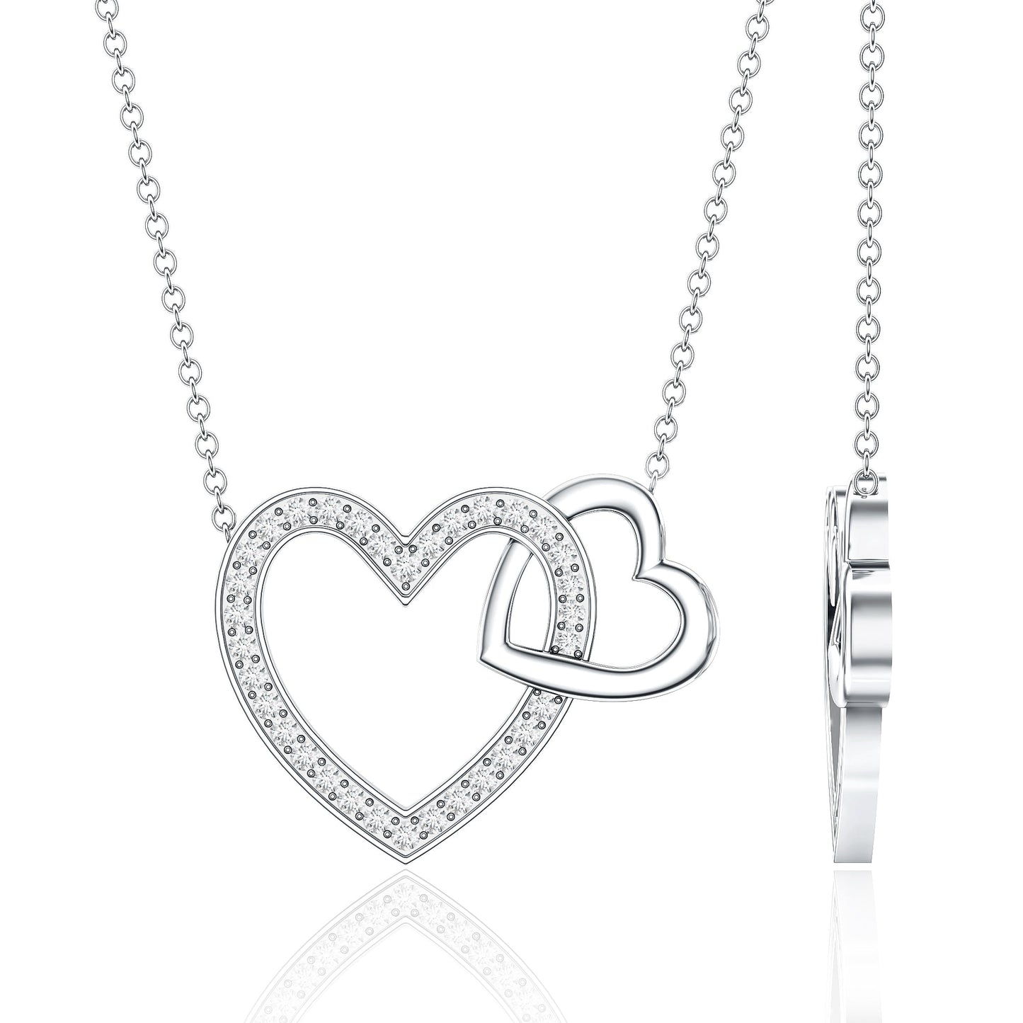 Diamond 2 Heart Promise Necklace