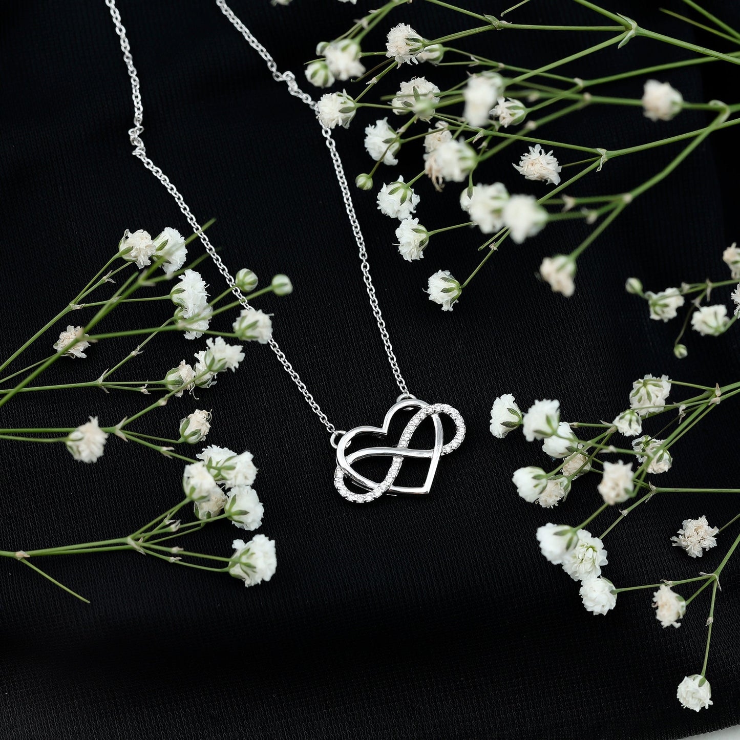 Certified Moissanite Infinity Heart Necklace