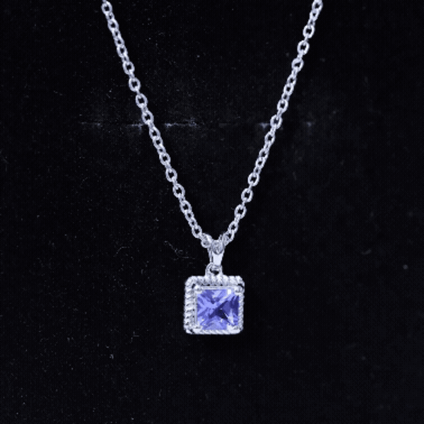 Genuine 0.7 Carat Tanzanite Solitaire Necklace With Silver Chain