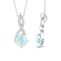 Ethiopian Opal Solitaire Infinity Necklace with Moissanite