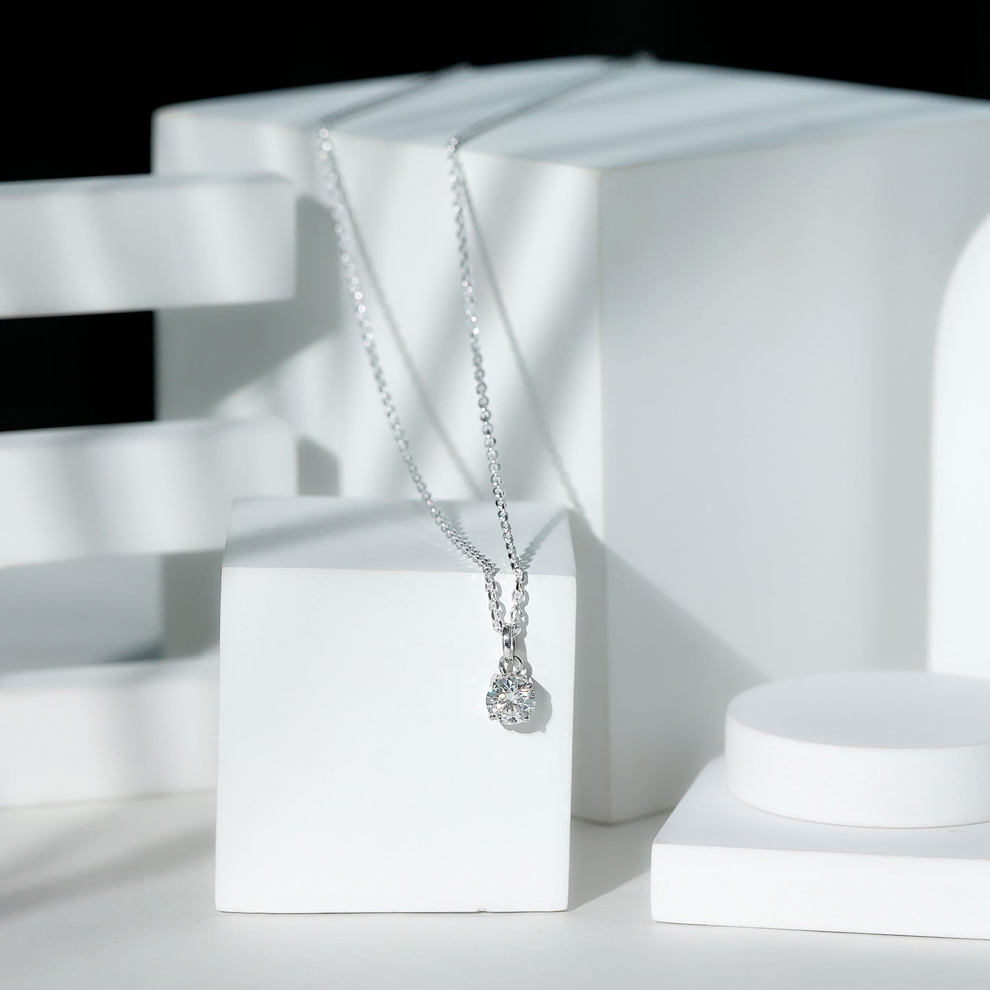 Lab Grown 1.2 Carat Single Diamond Necklace For Women