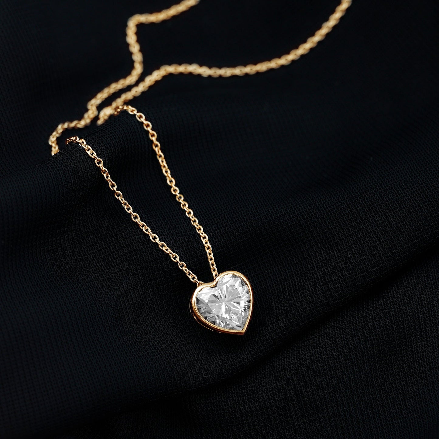 Bezel Set 2 Carat Lab Grown Diamond Heart Locket Necklace for Women