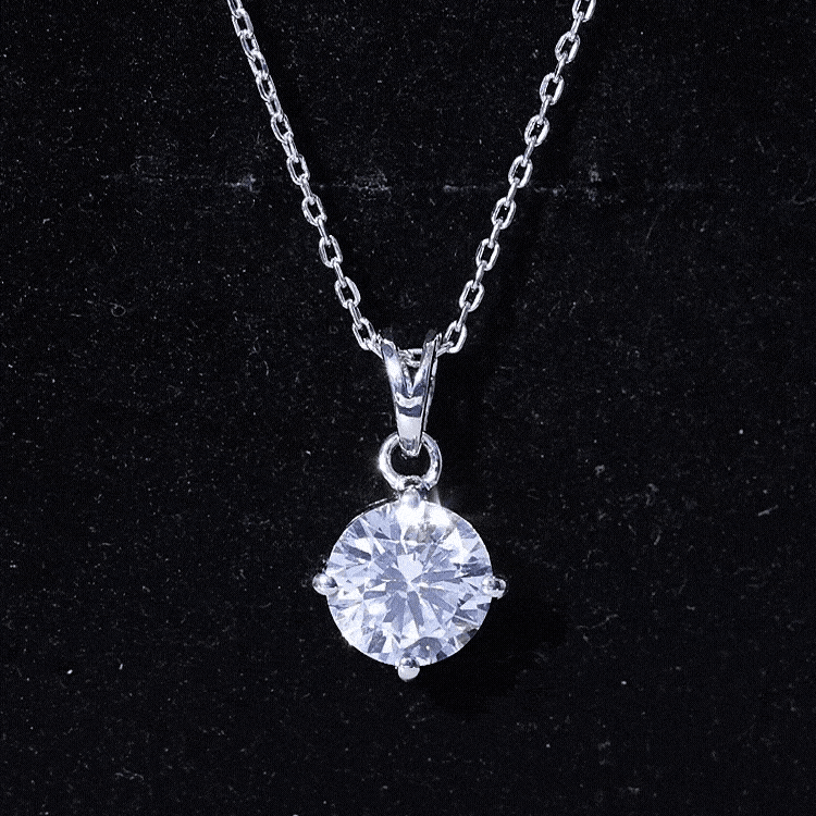 Certified 2 Carat Moissanite Solitaire Pendant Necklace With Chain