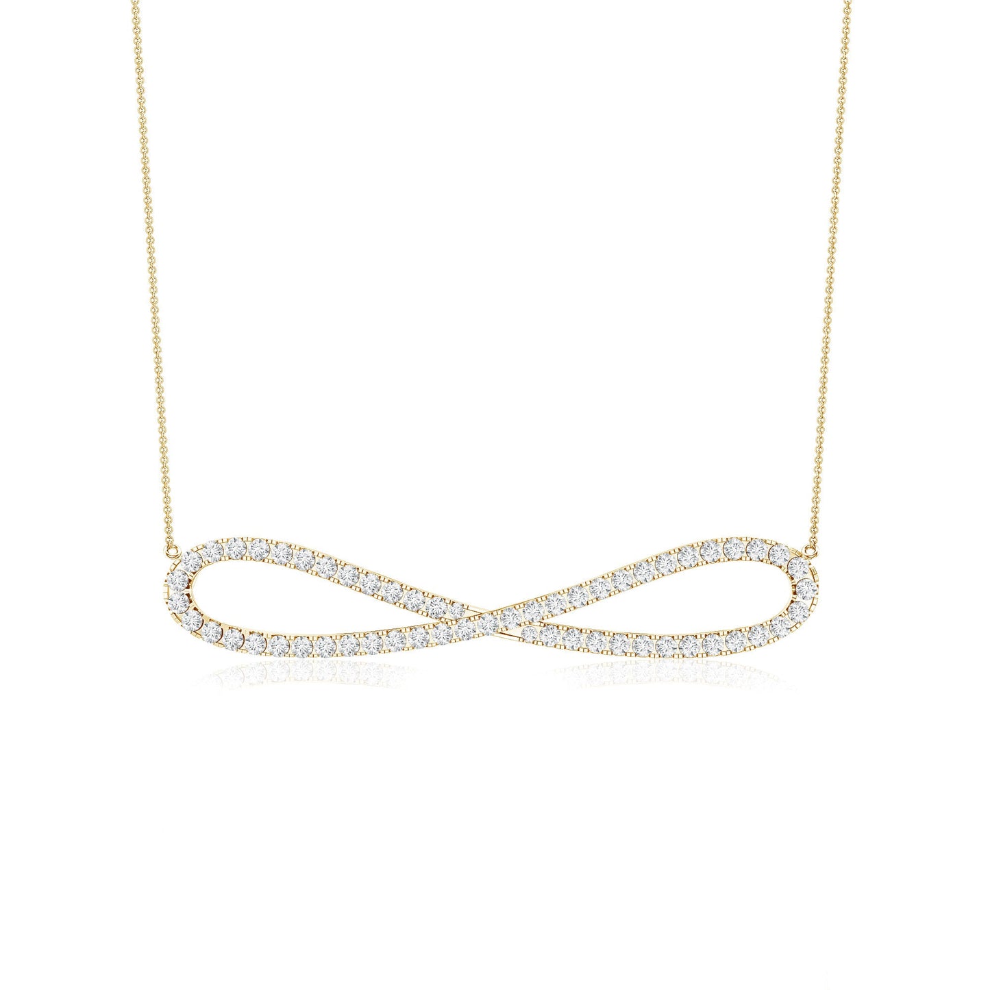 Pave Set Moissanite Infinity Necklace with Certificate