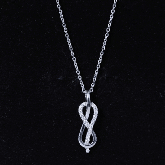 Certified Moissanite Infinity Pendant Necklace with Chain