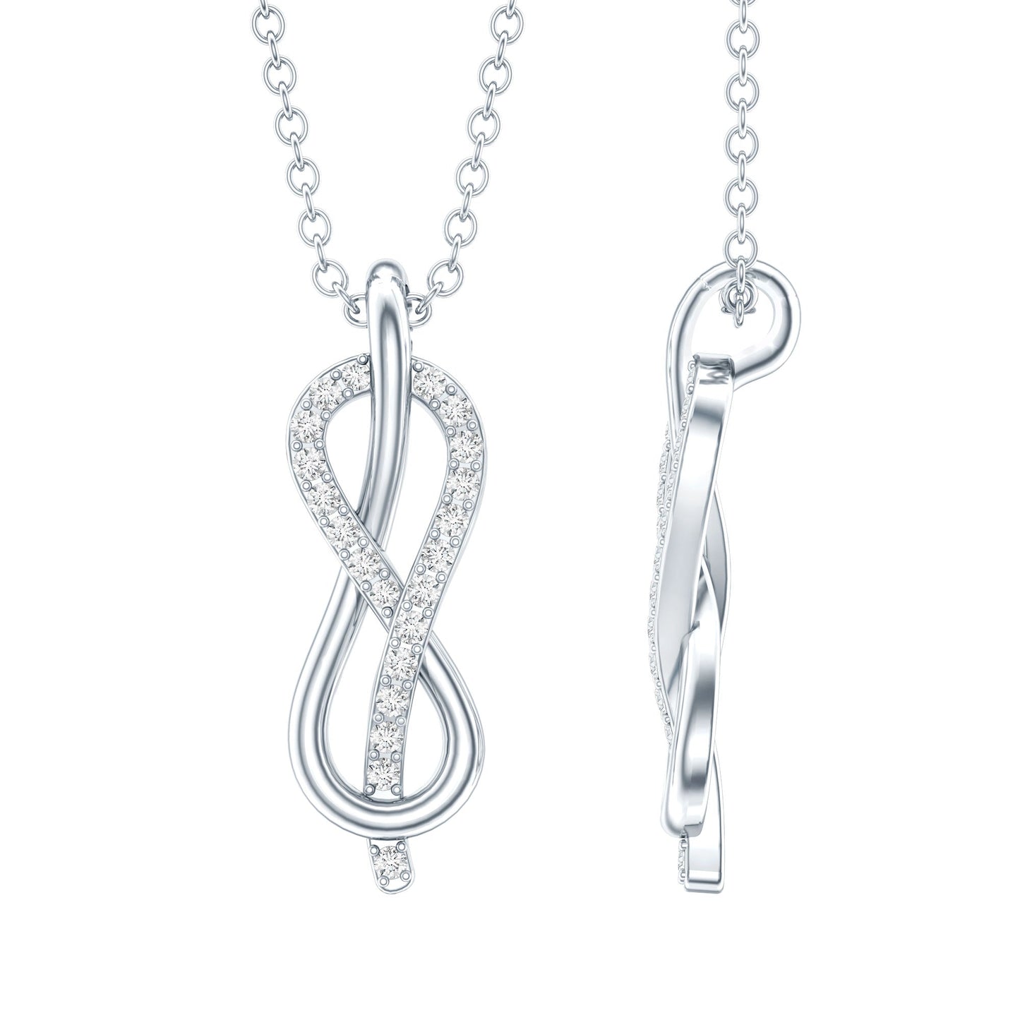 Certified Moissanite Infinity Pendant Necklace with Chain