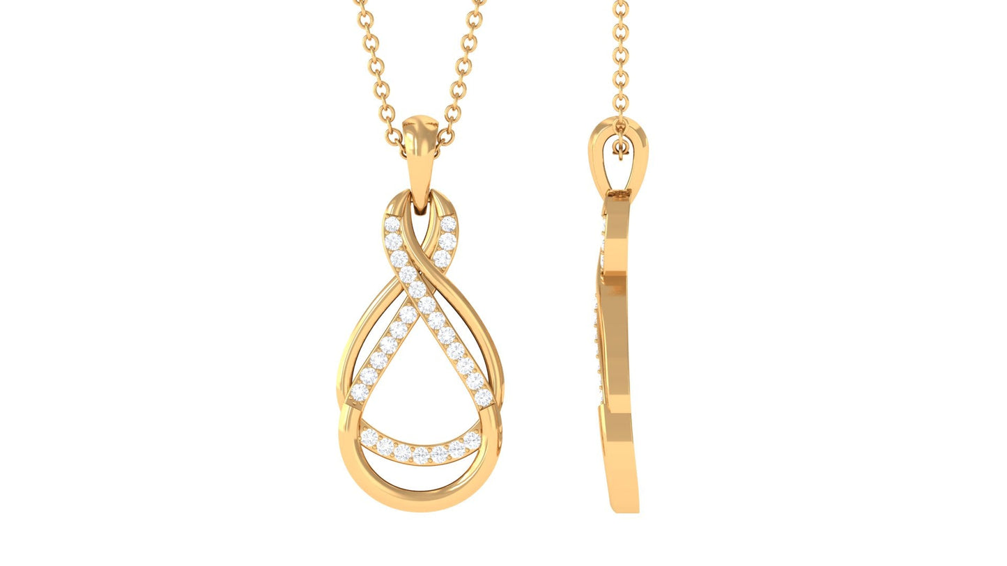 Minimal Moissanite Infinity Pendant in Pave Setting