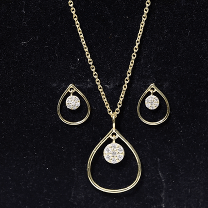 Diamond Wedding Necklace Earring Set for Bride