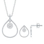 Diamond Wedding Necklace Earring Set for Bride