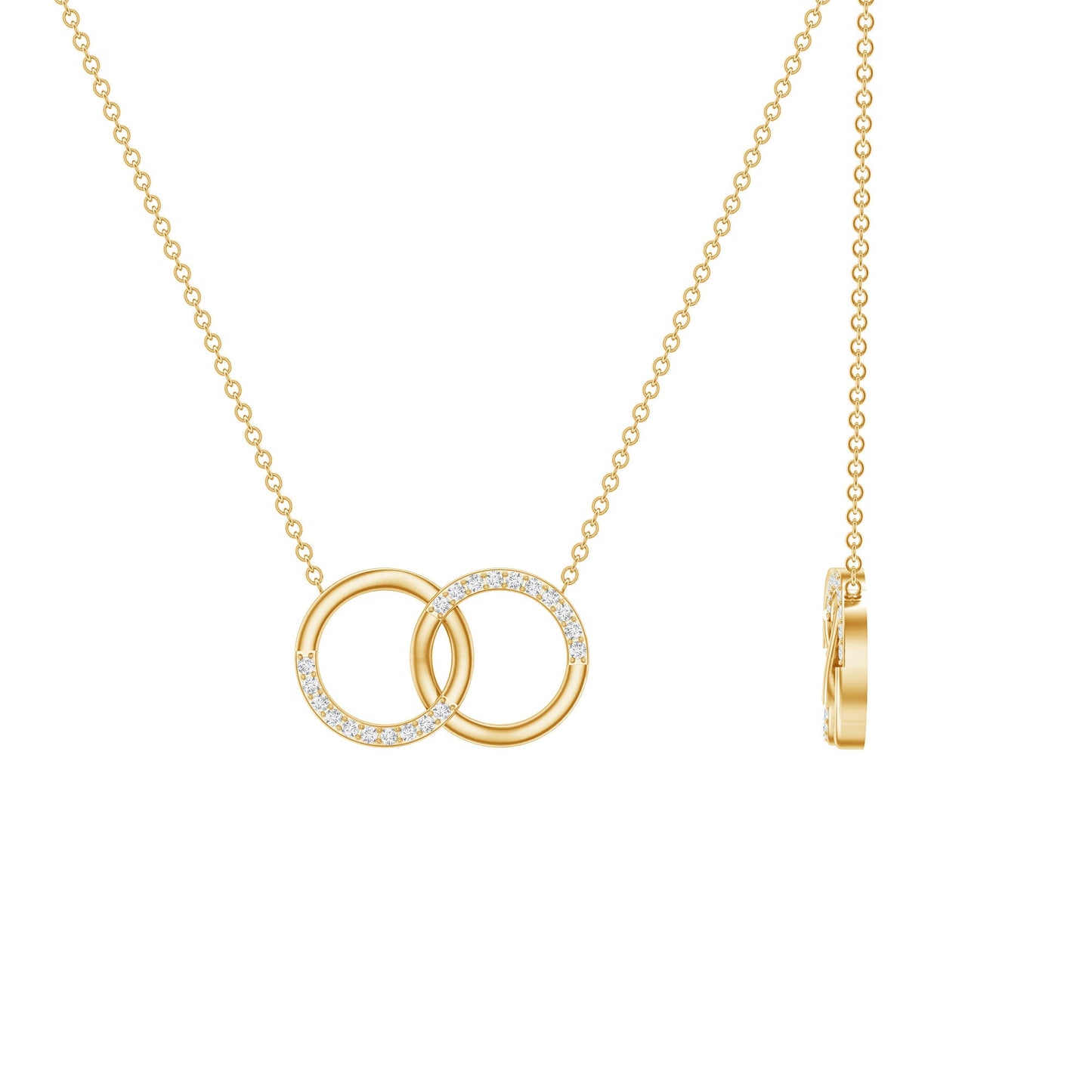 Certified Diamond Circle Pendant Necklace