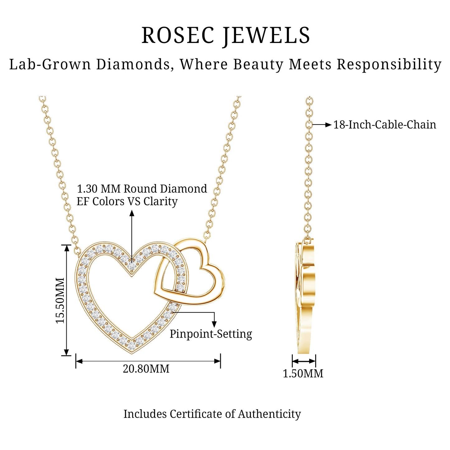 Diamond 2 Heart Promise Necklace