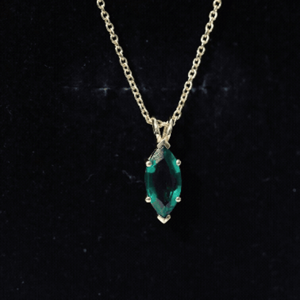 Marquise Cut 2.5 Carat Lab Grown Emerald Chain Necklace
