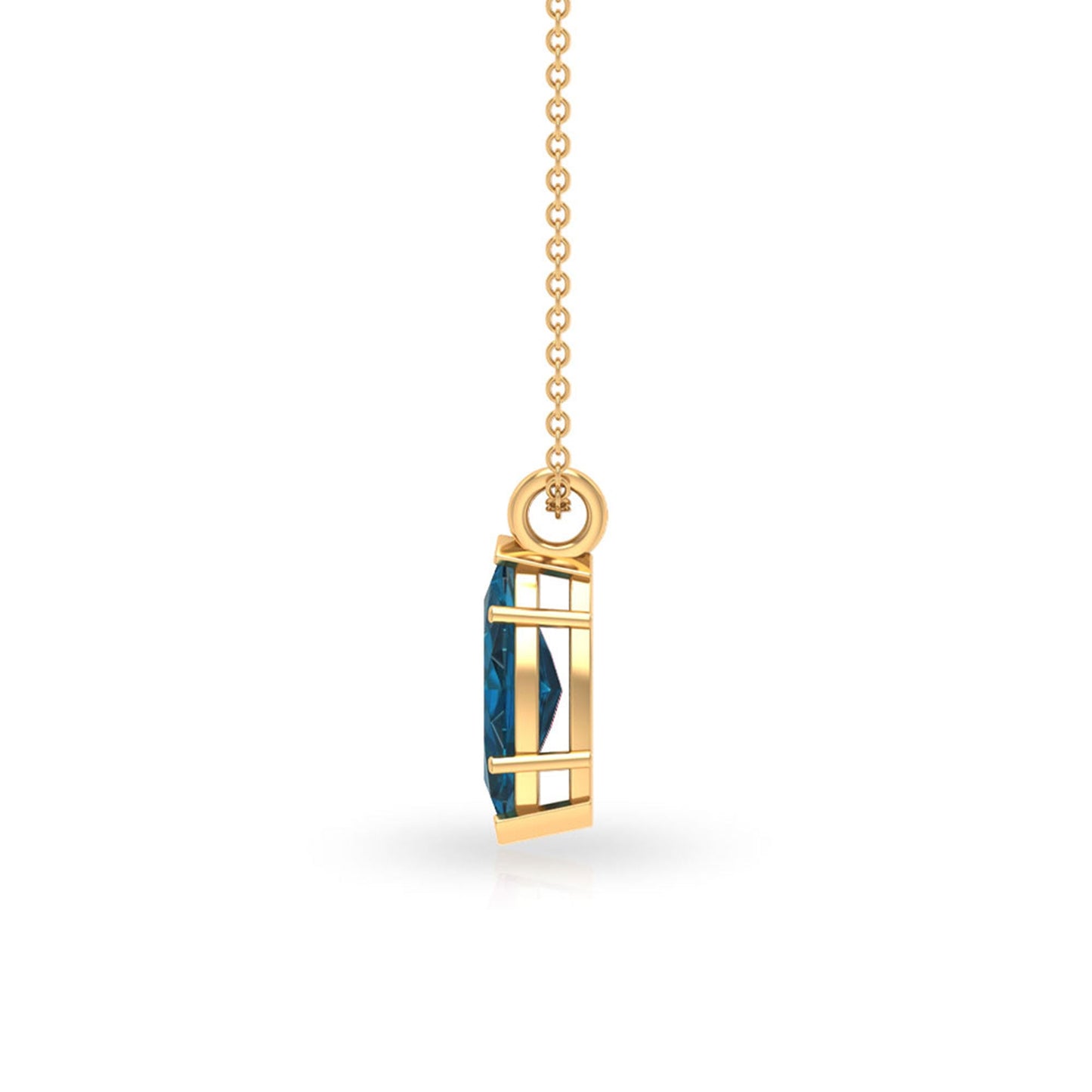 0.74 Carat Marquise Cut London Blue Topaz Solitaire Pendant