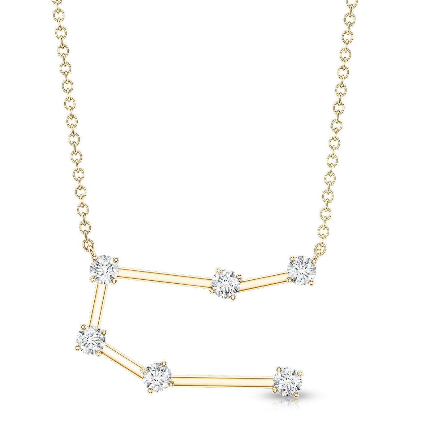 Certified Moissanite Gemini Constellation Necklace