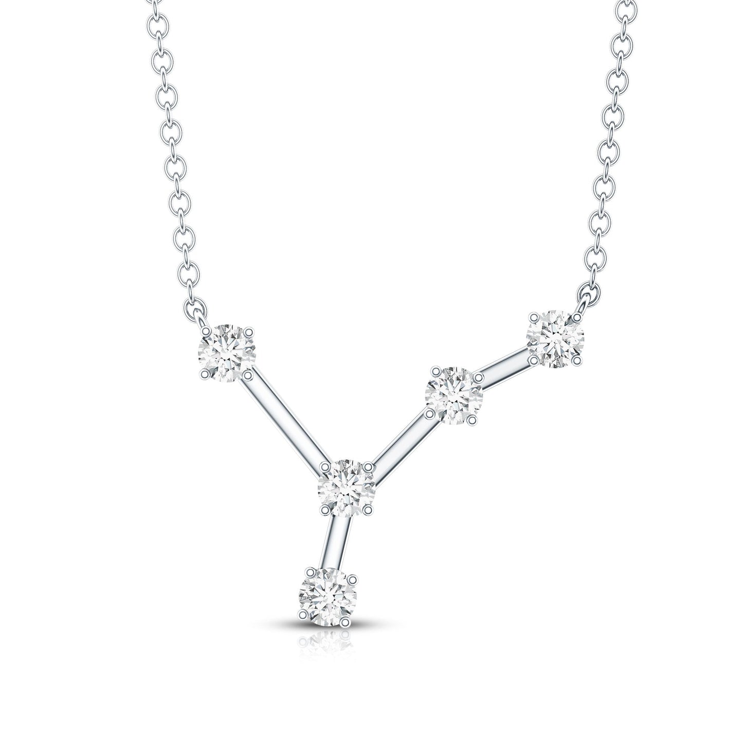 Natural Diamond Zodiac Cancer Constellation Necklace for Women