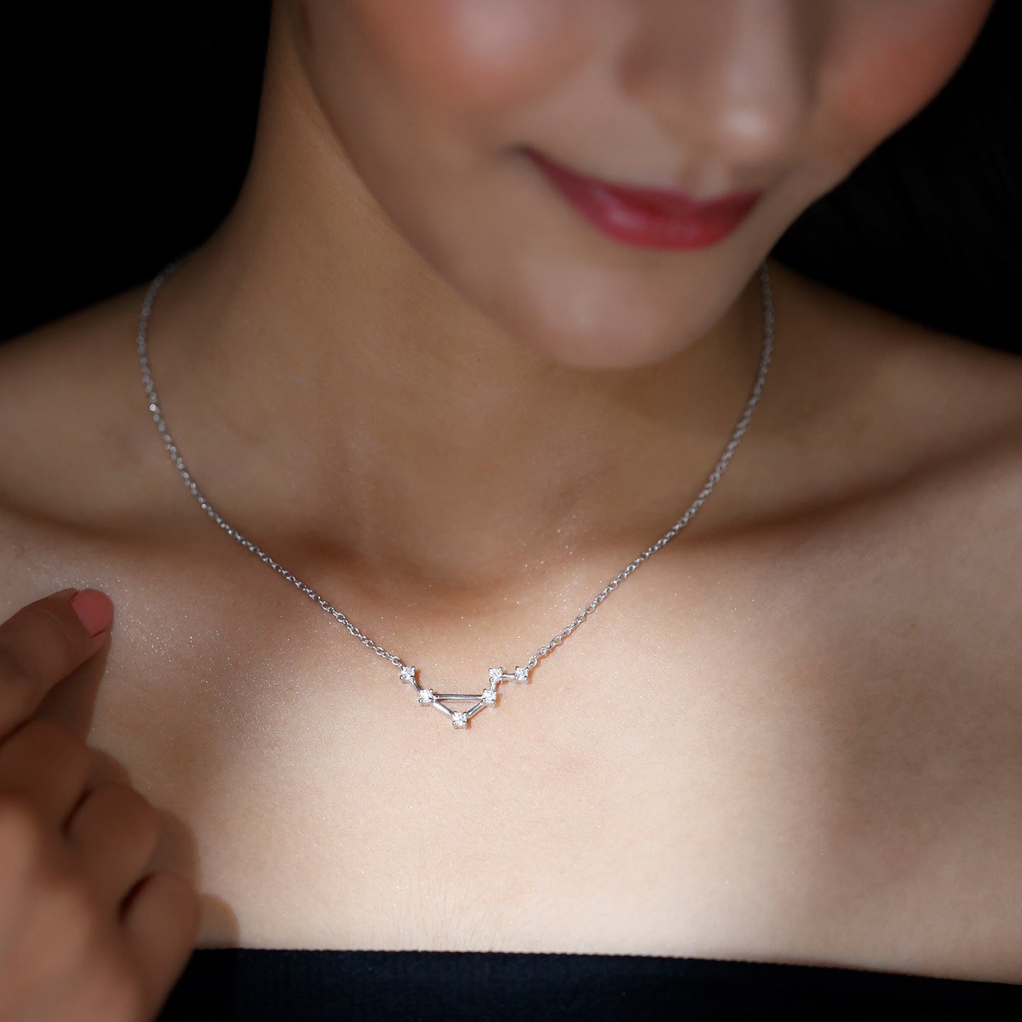 Certified Moissanite Libra Constellation Necklace