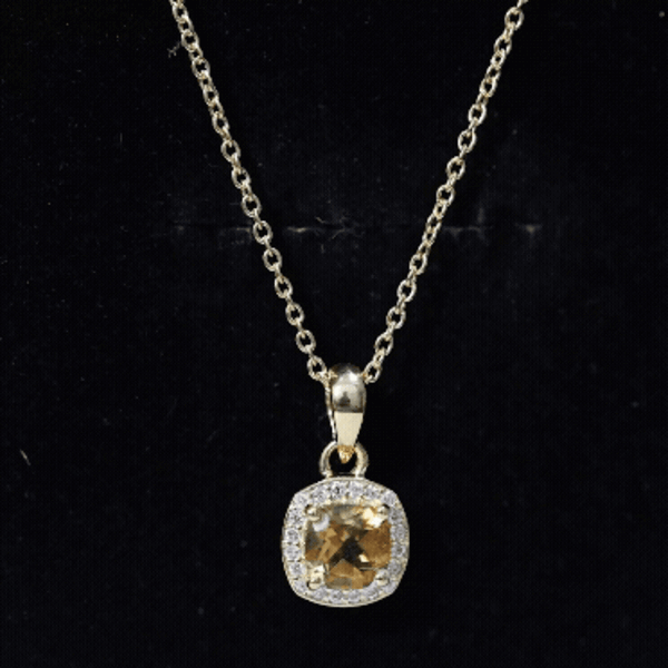 Certified 1 Carat Cushion Cut Fire Opal Pendant Necklace with Diamond Halo
