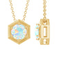 Solitaire Ethiopian Opal Hexagon Pendant Necklace