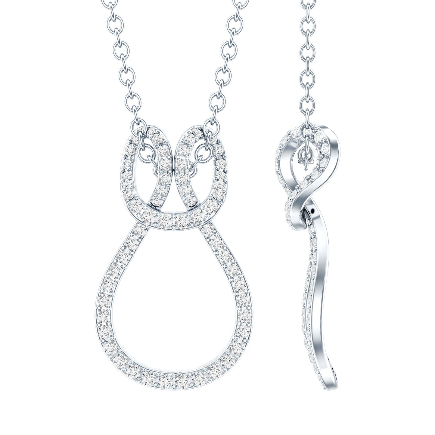 Certified Lab Grown Diamond Infinity Love Knot Necklace For Her