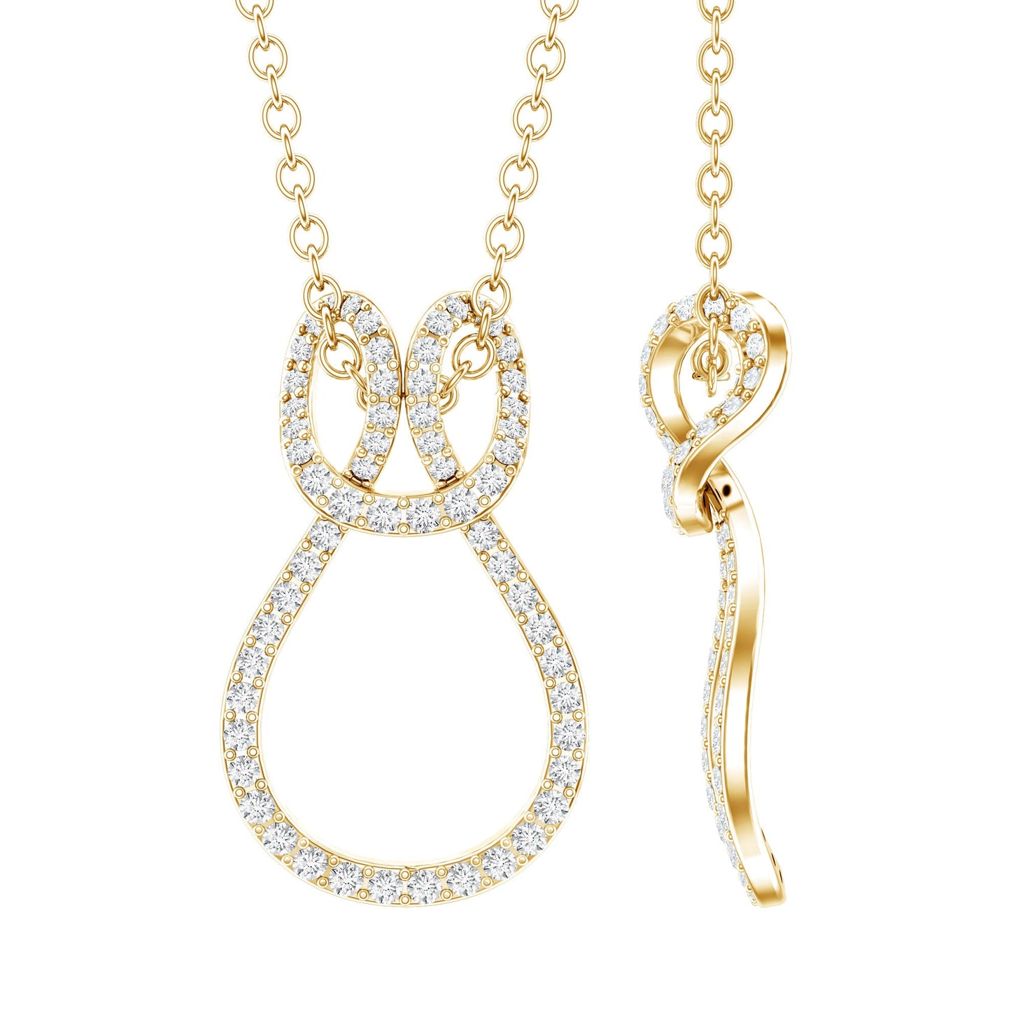 Certified Lab Grown Diamond Infinity Love Knot Necklace For Her