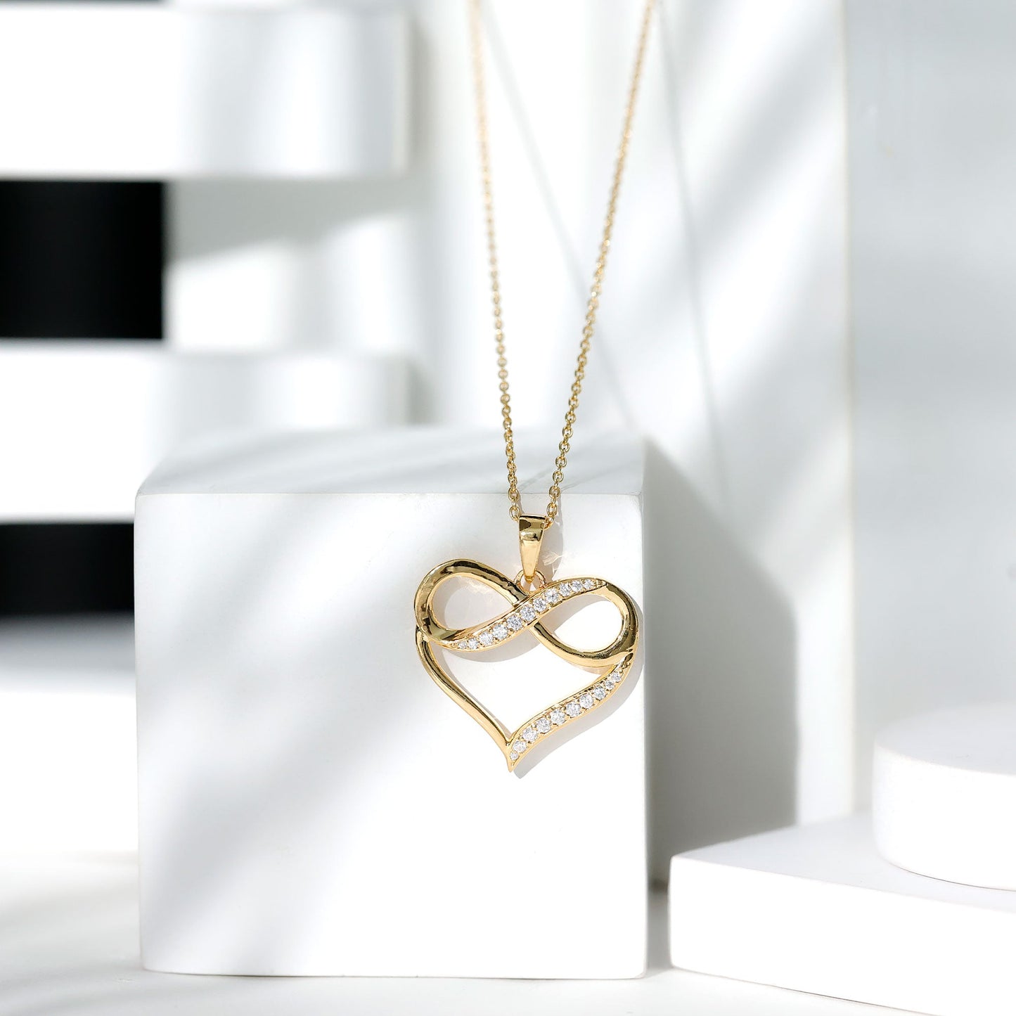 Certified Lab Grown Diamond Infinity Heart Necklace For Women