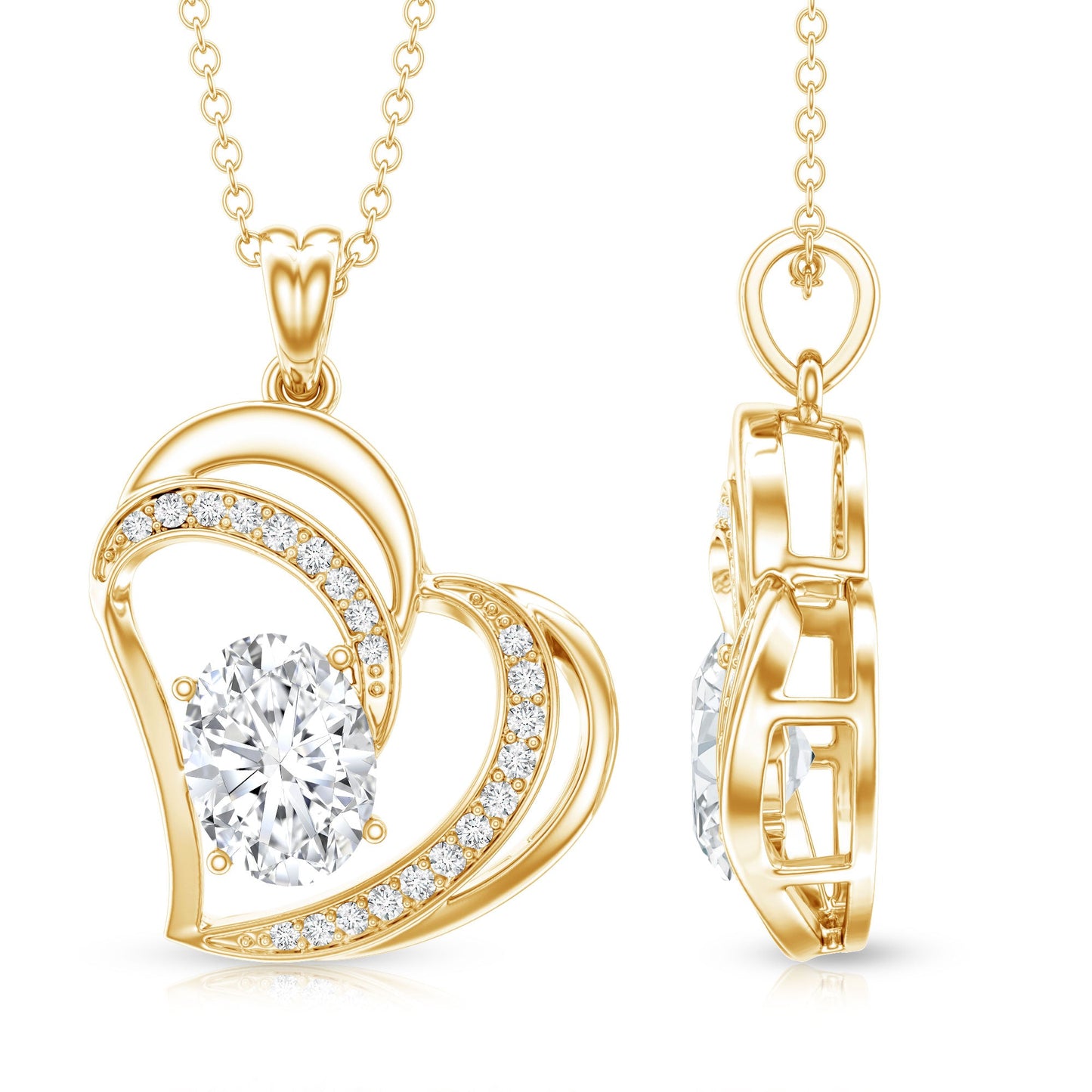 Lab Grown Diamond Heart Designer Necklace for Women