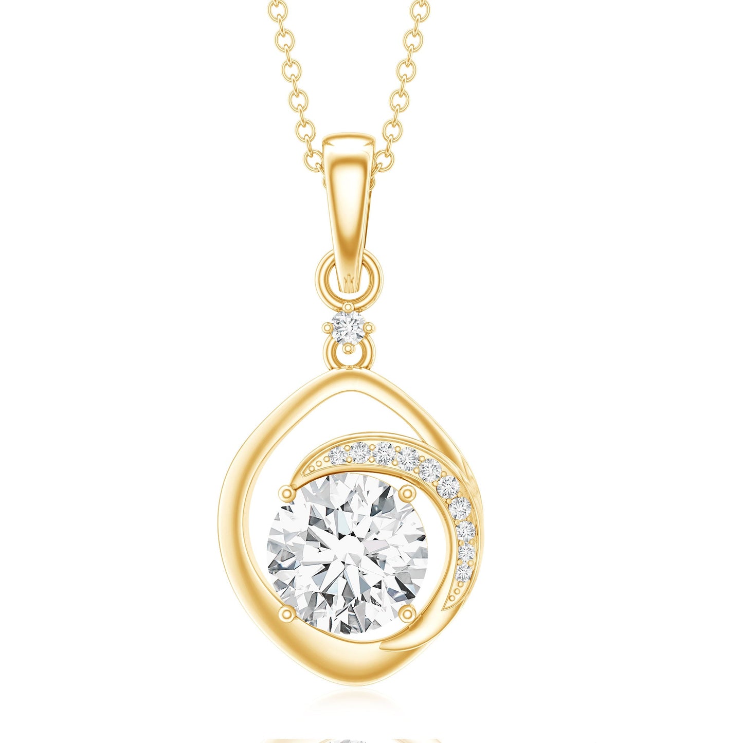 Lab Grown Diamond 2 Carat Solitaire Necklace