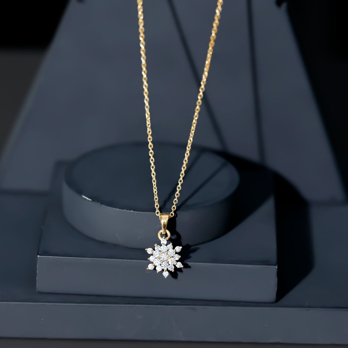 Certified Lab Grown Diamond Snowflake Necklace For Women